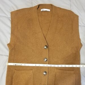 Zara oversized knit button vest